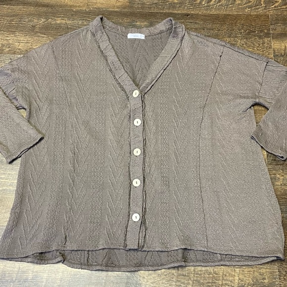Talulah Boutique Archie Button Cardigan Knit Sweater Mocha Brown Women’s Size 2X - Picture 2 of 11